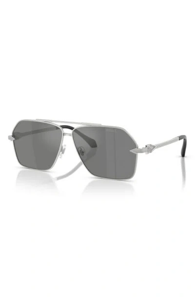 Versace Pilot-frame Sunglasses In 银色