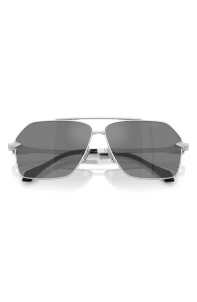 Versace Pilot-frame Sunglasses In 银色