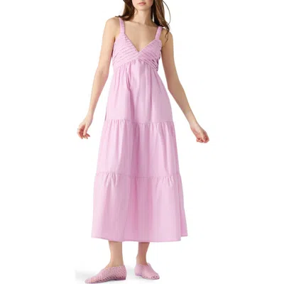 Steve Madden Eliora Tiered Cotton Sundress In Pink