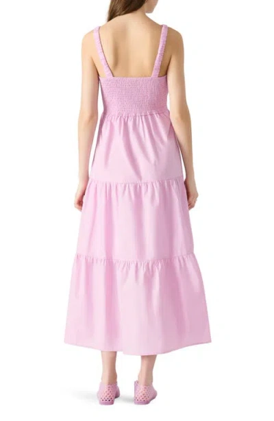 Steve Madden Eliora Tiered Cotton Sundress In Pink