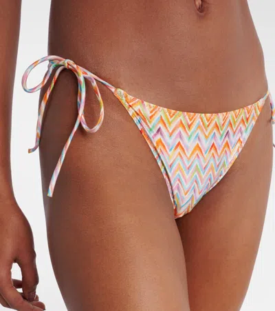 Missoni Triangle Bikini With Zigzag Pattern And Adjustable Ties In Multi