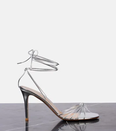Gianvito Rossi 85mm Lace-up Leather Sandals In White