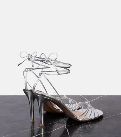 Gianvito Rossi 85mm Lace-up Leather Sandals In White