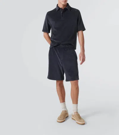 MURANO棉质与真丝天鹅绒百慕大短裤