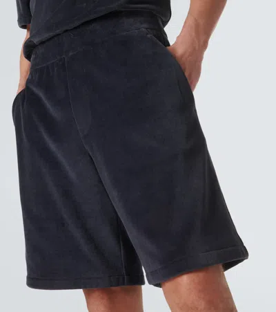 MURANO棉质与真丝天鹅绒百慕大短裤