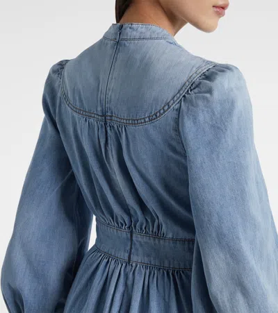 Zimmermann Denim Midi Dress In Blue