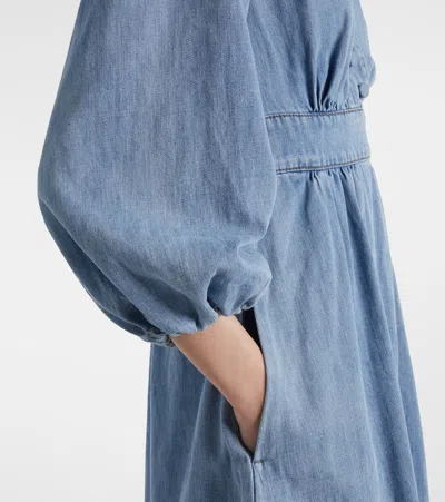 Zimmermann Denim Midi Dress In Blue