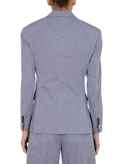 Dsquared2 Micro Checked Dean Over Blazer In Blue