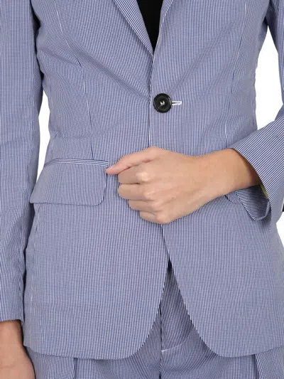 Dsquared2 Micro Checked Dean Over Blazer In Blue