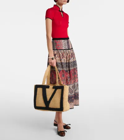 Valentino Borsa Shopping Viva Superstar Grande In Rafia Donna