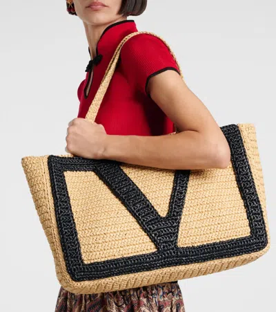 Valentino Borsa Shopping Viva Superstar Grande In Rafia Donna