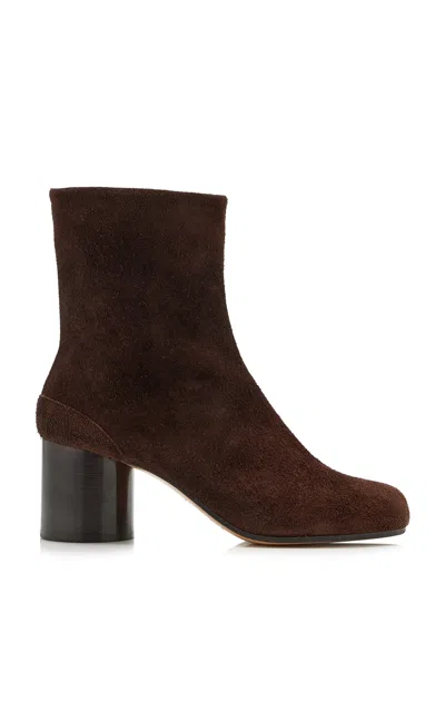 Maison Margiela Brown Ankle Boots With Tabi Toe And Block Heel