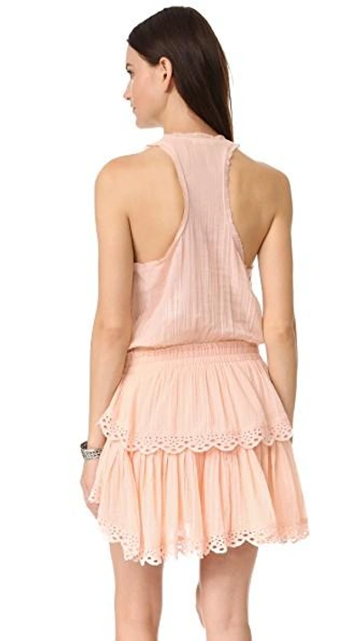 Shop Loveshackfancy Ruffle Racer Mini Dress In Petal Pink