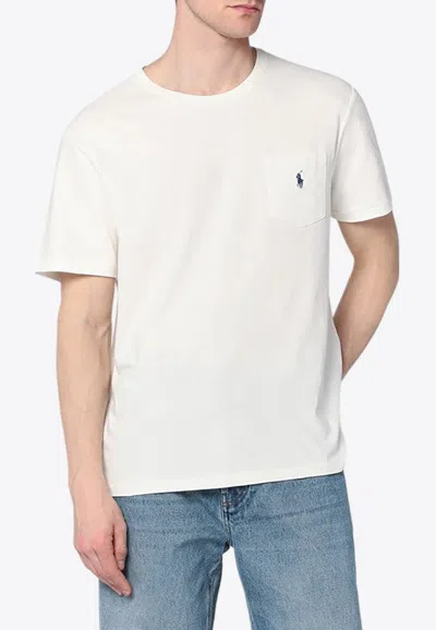 Polo Ralph Lauren Cotton Embroidered Logo Tee In White