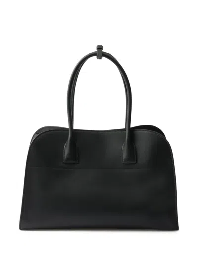 Prada Large Leather Tote Bag In Black