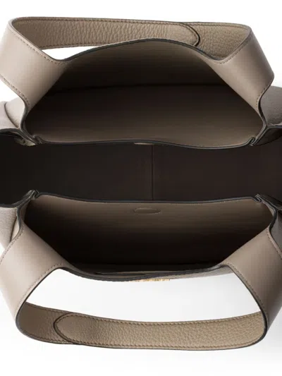 Prada Small Leather Tote Bag In Neutral