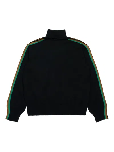 N°21 Lupetto In Misto Lana Con Bande Multicolor