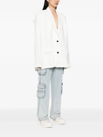 Pushbutton Squared-back Single-breasted Blazer