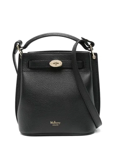 Mulberry Pebbled Top Handle Adjustable Strap Shoulder Bag In Black