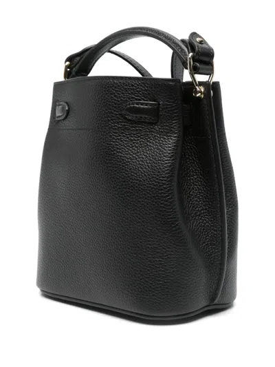 Mulberry Pebbled Top Handle Adjustable Strap Shoulder Bag In Black