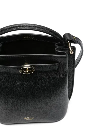 Mulberry Pebbled Top Handle Adjustable Strap Shoulder Bag In Black