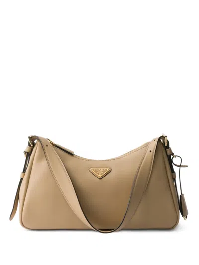 Prada Medium Aimee Zip Leather Shoulder Bag