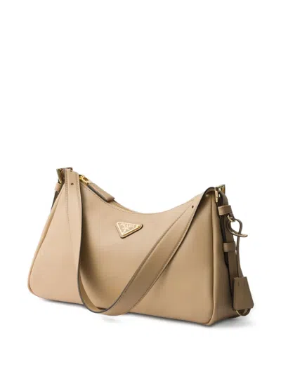 Prada Medium Aimee Zip Leather Shoulder Bag