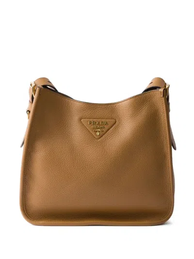 Prada Medium Daino Soft Leather Hobo Crossbody Bag