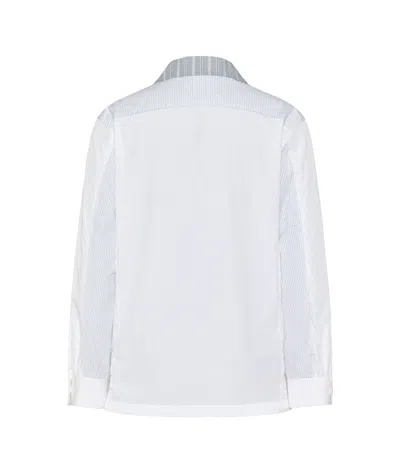 Maison Margiela Patchwork Pinstripe Shirt Man White
