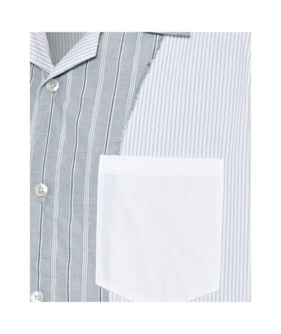 Maison Margiela Patchwork Pinstripe Shirt Man White
