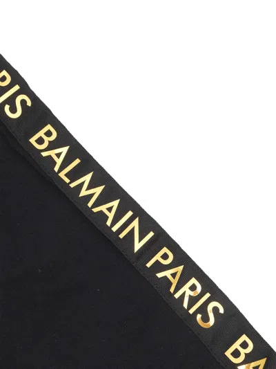 Balmain Elastic Waist Casual Pants In Black