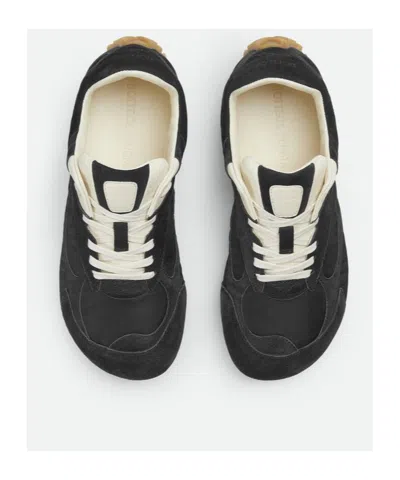 Bottega Veneta Orbit Leather-trimmed Suede And Shell Sneakers In Black