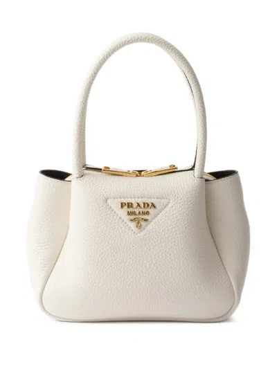 Prada Small Leather Top-handle Bag In White