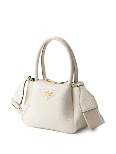 Prada Small Leather Top-handle Bag In White