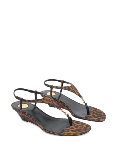 Saint Laurent Cassandra Grosgrain Wedge Sandal