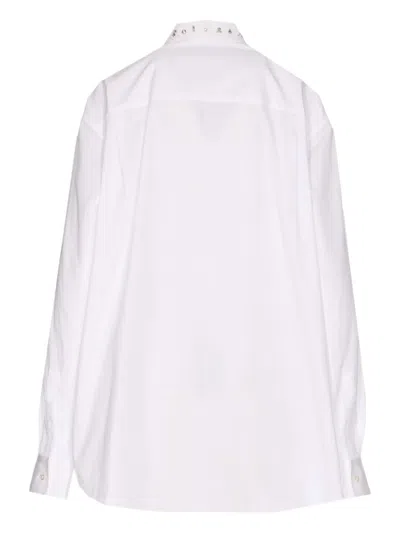 Alexander Mcqueen Embellished Collar Long Sleeves Shirt In White