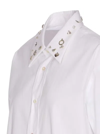 Alexander Mcqueen Embellished Collar Long Sleeves Shirt In White