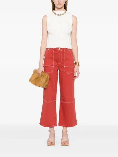 Rails Silverado Carpenter Crop Utility Pants In Terracotta