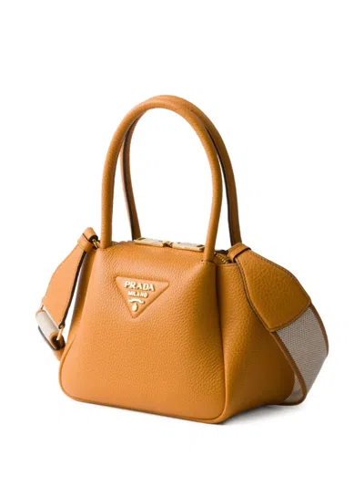 Prada Leather Mini Handbag In Orange