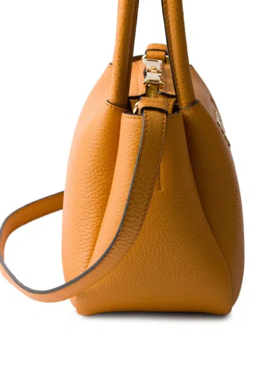 Prada Leather Mini Handbag In Orange