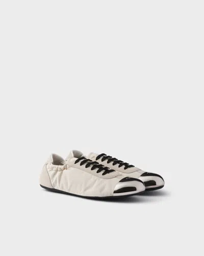 Prada Womens Neutral Collapse Re-nylon Shell And Suede Low-top Trainers Eur 38/5 Uk