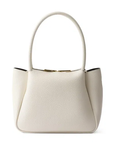 Prada Small Leather Top-handle Bag In White