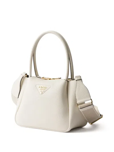 Prada Small Leather Top-handle Bag In White