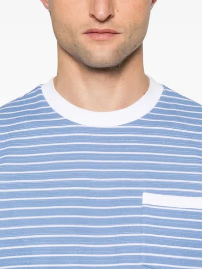 Thom Browne Milano Stripe Short Sleeve Pocket T-shirt In Blue