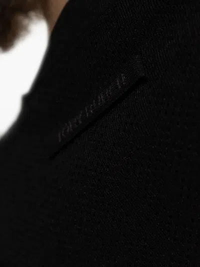 Tory Burch Textured Black Button Front Top With V-neckline And Pockets