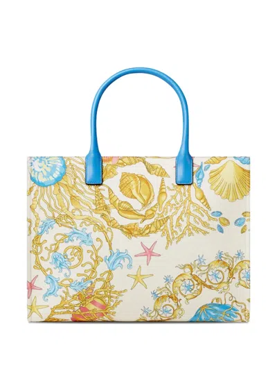 Versace Underwater Tote Bag With Baroque Pattern