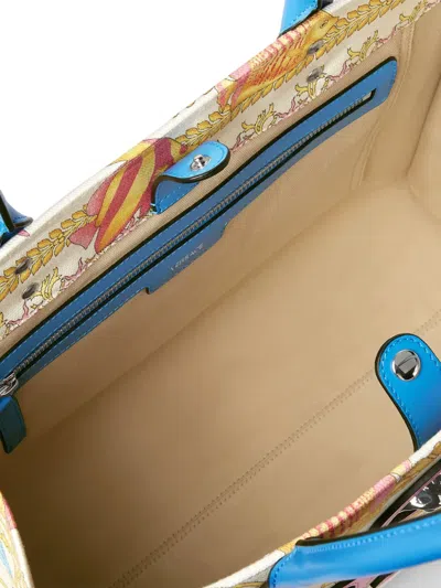 Versace Underwater Tote Bag With Baroque Pattern