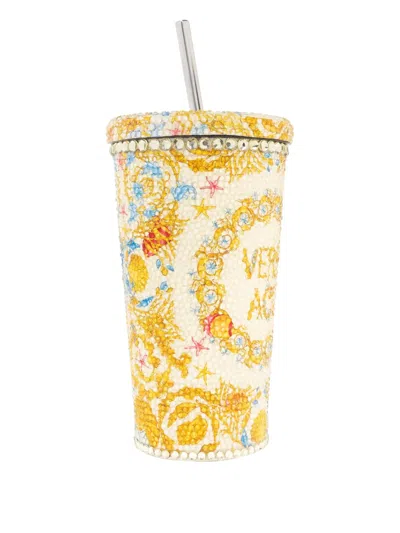 Versace Home Logo-embellished Cup In Yellow