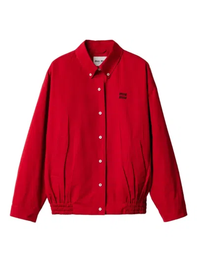 Miu Miu Women's Cotton Jacket In Red