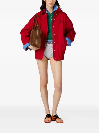 Miu Miu Women's Cotton Jacket In Red